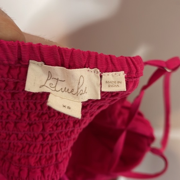 Anthropologie Let Me Be Cutout‎ Tiered Dress Open Back Maxi Hot Pink Extra-Small - Picture 9 of 10